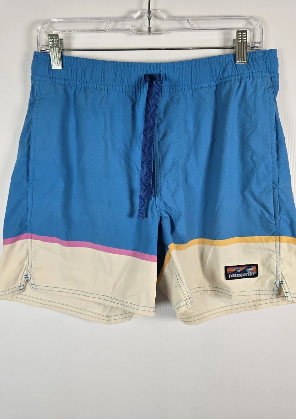 Patagonia Men's Stretch Wavefarer Volley Swim Shorts Colorblock Size M